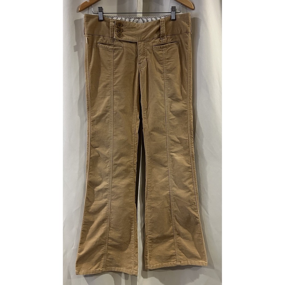 Hollister Y2K Low Waisted Tan‎ Corduroy Flare Pants Low Rise 90s Early 2000s 7